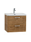 Тумба подвесная с керамической раковиной, Belbagno DUE, 50 см Rovere Nature DUE-500-2C-SO-RN-P+RS333CP.4/160+BB-8076-3-50