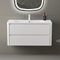 Тумба подвесная с раковиной из искусственного мрамора, CEZARES RELAX, 100 см Bianco Lucido RELAX-1000-2C-SO-BL+CZR-1000/480-LV-MR-NV