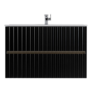 ELEGANT База под раковину подвесная с двумя выкатными ящиками, 90 см AM-ELEGANT-900-2C-SO-NM-LED черный матовый
