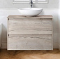Тумба с накладной раковиной для ванной комнаты BelBagno Kraft 80 см Rovere Galifax Bianco