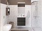 Тумба с раковиной подвесная BelBagno UNO-MINI-600-2C-SO-GSO Темно-серый матовый, раковина белая BB-8099-3-60