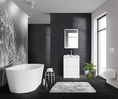 Тумба напольная с раковиной из литьевого мрамора BelBagno ALBANO 60 Bianco Lucido