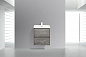 Тумба подвесная с раковиной из литьевого мрамора BelBagno PIETRA MINI 50 Stucco Cemento