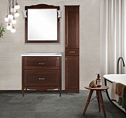 Комплект мебели для ванной комнаты напольный ASB-Woodline Римини Nuovo 80, орех антикварный