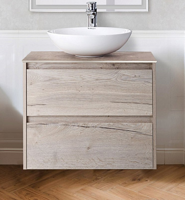 Тумба с накладной раковиной для ванной комнаты BelBagno Kraft 60 см Rovere Galifax Bianco
