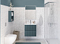 Тумба с раковиной подвесная BelBagno UNO-MINI-600-2C-SO-AO Голубой матовый, раковина белая BB-8099-3-60