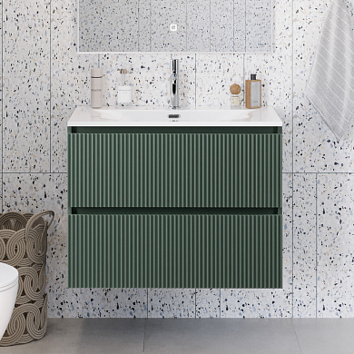 Тумба с раковиной подвесная BelBagno UNO-MINI-1000-2C-SO-VO Еловый матовый, раковина белая BB-8099-3-100