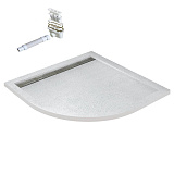Поддон из искусственного мрамора CEZARES TRAY-AS-R-100-30-W с сифоном TRAY-AS-01