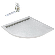 Поддон из искусственного мрамора CEZARES TRAY-AS-R-90-30-W с сифоном TRAY-AS-01