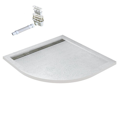 Поддон из искусственного мрамора CEZARES TRAY-AS-R-100-30-W с сифоном TRAY-AS-01