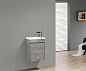 Тумба подвесная с раковиной из литьевого мрамора BelBagno PIETRA MINI 46-L Stucco Cemento, левосторонняя
