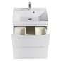Тумба подвесная с раковиной из литьевого мрамора для ванной комнаты Belbagno Marino-H60 70 см Bianco Lucido, MARINO-H60-700-2C-SO-BL-P/BB700/450-LV-MR-AST