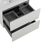 Тумба подвесная с керамической раковиной, CEZARES DUET-N, 60 см Bianco Lucido DUET-N-600-2C-SO-BL+CZR-8073-60