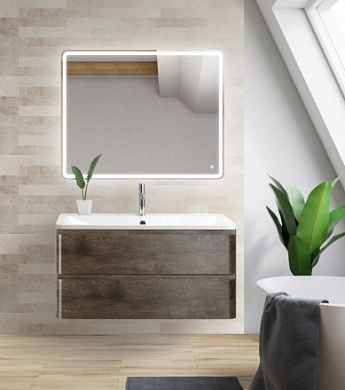 Тумба подвесная с раковиной из литьевого мрамора BelBagno ALBANO 120 Robere Nature Grigio