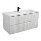 Тумба подвесная с керамической раковиной, CEZARES DUET-N, 100 см Bianco Opaco DUET-N-1000-2C-SO-BO+CZR-8073-100