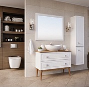 Комплект мебели для ванной комнаты напольный ASB-Woodline Каталина 80, White