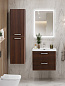 Тумба подвесная с керамической раковиной, Belbagno DUE, 50 см Noce DUE-500-2C-SO-NOCE-P+RS333CP.4/160+BB-8076-3-50