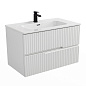Тумба подвесная с керамической раковиной, CEZARES DUET-N, 80 см Bianco Opaco DUET-N-800-2C-SO-BO+CZR-8095-80