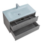 Тумба подвесная со стеклянной раковиной BelBagno KRAFT 80 Cemento Grigio