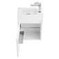 Тумба подвесная с раковиной из литьевого мрамора BelBagno PIETRA MINI 40-L Bianco Lucido, левосторонняя