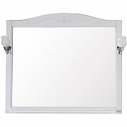 Зеркало ASB-Woodline Салерно 105 см, белый патина серебро, 9692