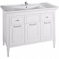 Комплект мебели для ванной комнаты напольный ASB-Woodline Гранда 105, белый патина серебро