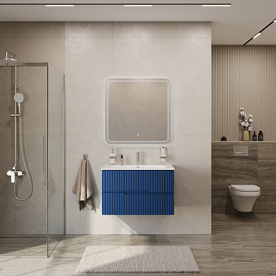 Тумба подвесная с керамической раковиной, CEZARES DUET-N, 80 см Sapfiro DUET-N-800-2C-SO-SPF-P+CZR-8073-80