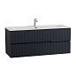 Тумба подвесная с керамической раковиной, CEZARES DUET-N, 120 см Grafito DUET-N-1200-2C-SO-GR-P+CZR-8073-120