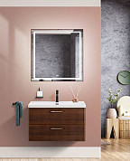 Тумба подвесная с керамической раковиной, Belbagno DUE, 80 см Noce DUE-800-2C-SO-NOCE-P+RS006SN.4/160+BB-8076-3-80