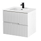 Тумба подвесная с керамической раковиной, CEZARES DUET-N, 70 см Bianco Lucido DUET-N-700-2C-SO-BL+CZR-8095-70