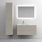 Тумба с керамической раковиной подвесная левосторонняя, SANCOS Snob T, 100 см Beige Soft SNT100LCE+CN7014