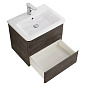 Тумба подвесная с керамической раковиной для ванной комнаты Belbagno Albano CER 60 см Rovere Nature Grigio