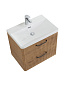Тумба подвесная с керамической раковиной, Belbagno DUE, 50 см Rovere Nature DUE-500-2C-SO-RN-P+RS333MDN.4/160+BB-8076-3-50