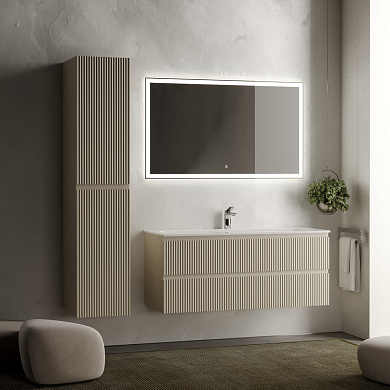 Тумба с керамической раковиной подвесная, SANCOS Snob R, 120 см Beige Soft SNR120CE+CN7017