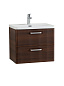 Тумба подвесная с керамической раковиной, Belbagno DUE, 50 см Noce DUE-500-2C-SO-NOCE-P+RS333CP.4/160+BB-8076-3-50