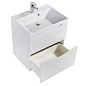 Тумба подвесная с раковиной из литьевого мрамора для ванной комнаты Belbagno Marino-H60 70 см Bianco Lucido, MARINO-H60-700-2C-SO-BL-P/BB700/450-LV-MR-AST