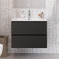 Тумба с раковиной подвесная BelBagno UNO-MINI-1000-2C-SO-GSO Темно-серый матовый, раковина белая BB-8099-3-100