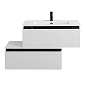 Тумба подвесная с  раковиной из искусственного мрамора, CEZARES SLIDER, 80 см Bianco Opaco SLIDER-800-1C-SO-BO+CZR-800/480-LV-MR-PRS+SLIDER-800-1C-PI-BO