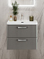 Тумба подвесная с керамической раковиной, Belbagno DUE, 50 см, Сатин DUE-500-2C-SO-SAT-P+BB-8076-3-50+RS333CP.4/160