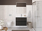 Тумба с раковиной подвесная BelBagno UNO-MINI-1000-2C-SO-GSO Темно-серый матовый, раковина белая BB-8099-3-100