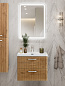 Тумба подвесная с керамической раковиной, Belbagno DUE, 50 см Rovere Nature DUE-500-2C-SO-RN-P+RS333CP.4/160+BB-8076-3-50