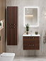 Тумба подвесная с керамической раковиной, Belbagno DUE, 50 см Noce DUE-500-2C-SO-NOCE-P+RS333MBSN.4/160+BB-8076-3-50