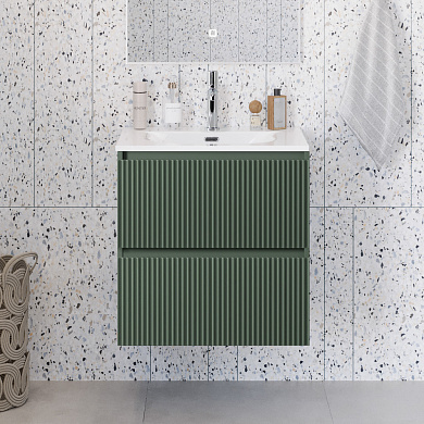 Тумба с раковиной подвесная BelBagno UNO-MINI-700-2C-SO-VO Еловый матовый, раковина белая BB-8099-3-70