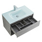 Тумба подвесная со стеклянной раковиной BelBagno KRAFT 80 см Cemento Grigio