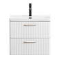 Тумба под раковину подвесная с двумя выкатными ящиками BelBagno DUE-600-2C-SO-BL-P Bianco Lucido