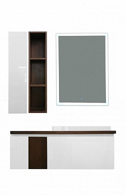 Комплект мебели для ванной комнаты подвесной Эстет Malibu 1400х500, 2 ящика, правосторонний