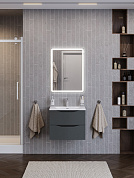 Тумба с керамической раковиной подвесная BelBagno МАРИНА-МИНИ2.0 (Marino-MINI-2.0) 60 Темно-серый матовый, раковина BB-8099-3-60+Marino-MINI-2.0-600-2C-SO-GSO-P