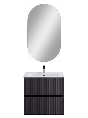 Тумба подвесная с керамической раковиной, Art&Max TORINO, 60 см графит AM-TORINO-600-2C-SO-GF-P+AM7110-60