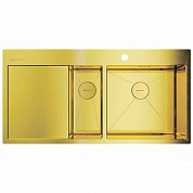 Мойка кухонная Omoikiri Akisame 100-2-LG-R 4973090 светлое золото