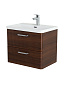 Тумба подвесная с керамической раковиной, Belbagno DUE, 50 см Noce DUE-500-2C-SO-NOCE-P+RS333CP.4/160+BB-8076-3-50